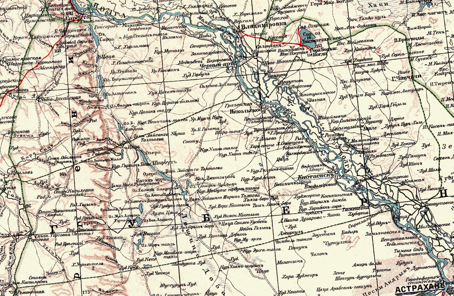 Черноярскiй и Енотаевскiй уезды, 1903 год